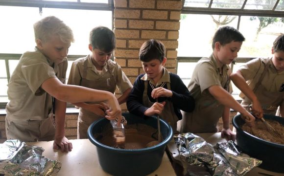 2019 – pupils make lunch at a school in South Africa