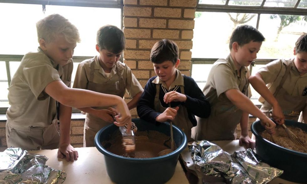 2019 – pupils make lunch at a school in South Africa